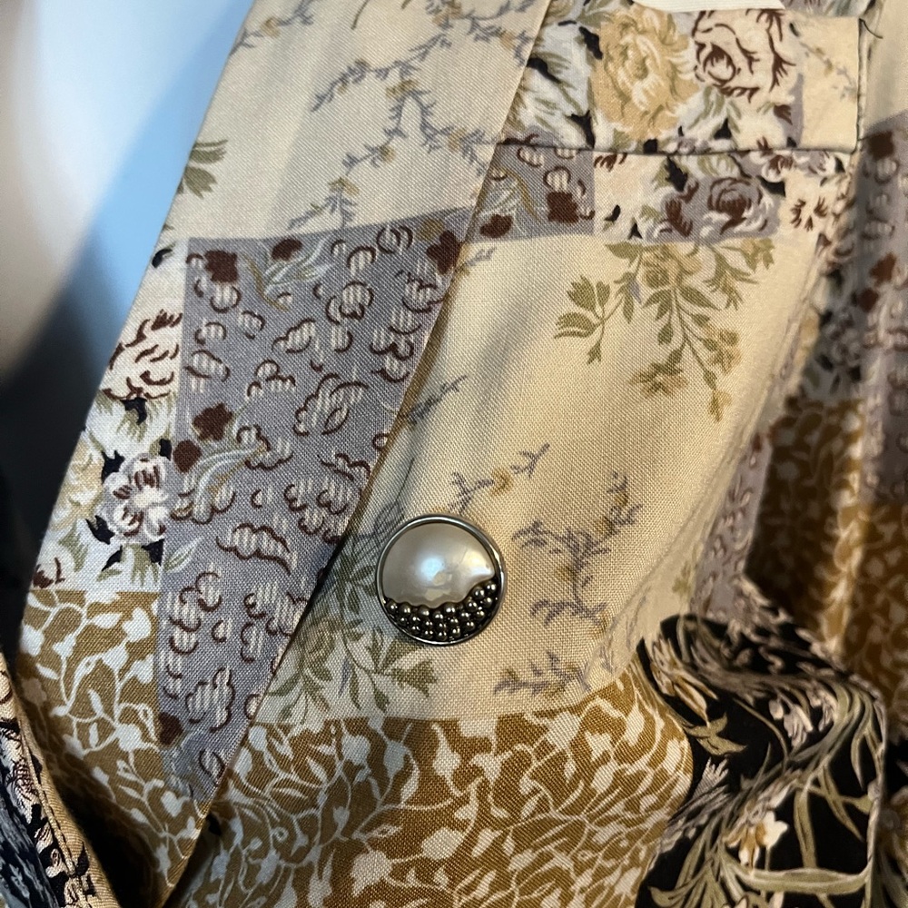 Vintage Double-Breasted Patchwork Cottagecore Bla… - image 3